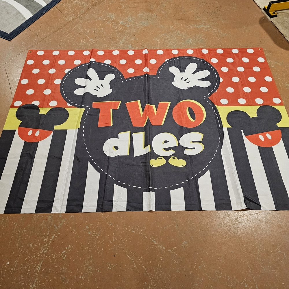 Mickey Mouse Twodles Birthday Backdrop